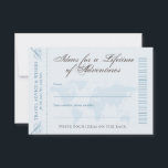 Advice & Wishes Travel Adventure Date Night Card<br><div class="desc">Travel Advice & Wishes for the New Mr. and Mrs. Bridal Shower or Wedding Advice Cards inspired by Vintage Map Boarding Pass and antique globe designs, perfect for a destination wedding or travel theme reception or party featuring blue and tan colours for a simple, rustic look that really stands out....</div>