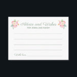 Advice Wishes Watercolor Flowers Wedding Cards<br><div class="desc">These beautiful floral advice and wishes cards will be the perfect addition to a wedding shower or at the wedding reception. This design features a combination of handwriting and block fonts in sage green and highlighted by a watercolor bouquet. There is space available for guests to leave their favourite marriage...</div>