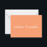 Advice & Wishes Wedding Cards<br><div class="desc">Cards for wedding guests to leave advice and wishes,  change background colour and text to suit your occasion. Place on a table at the reception.</div>