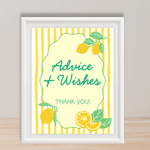 Advice & Wishes Yellow Green Lemon Graduation  Poster