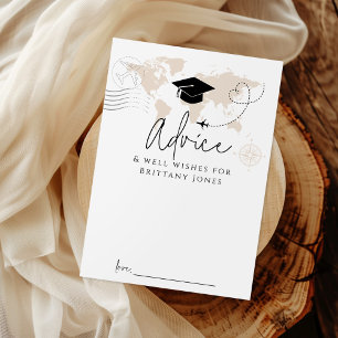 Advice World Map travel Graduation Game card