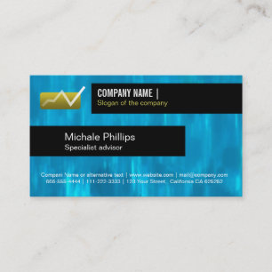 ADVISER IN STOCK MARKET VALUES BLUE ELEGANT BUSINESS CARD