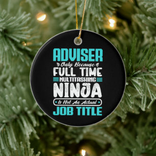 Adviser Job Title Profession Skills Funny Worker Ceramic Tree Decoration