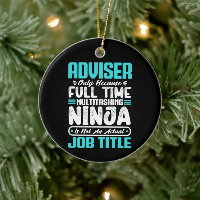 Adviser Job Title Profession Skills Funny Worker Ceramic Tree Decoration (Tree)