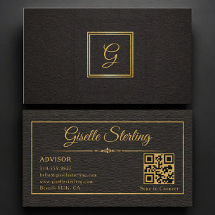 Advisor Monogrammed QR Code Business Card