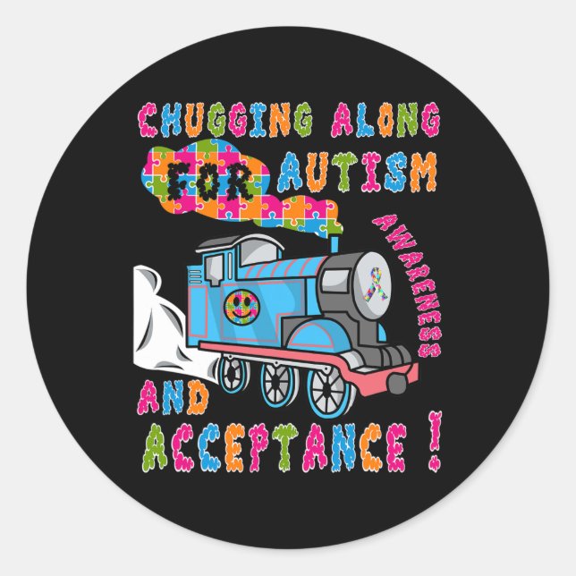 Advocate Acceptance Train Puzzle Cool Autism Aware Classic Round Sticker (Front)