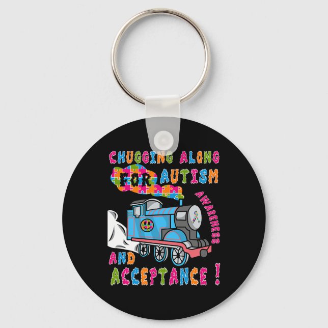 Advocate Acceptance Train Puzzle Cool Autism Aware Key Ring (Front)