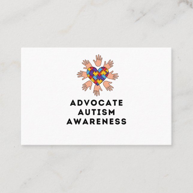 Advocate Autism awareness Business Card (Front)