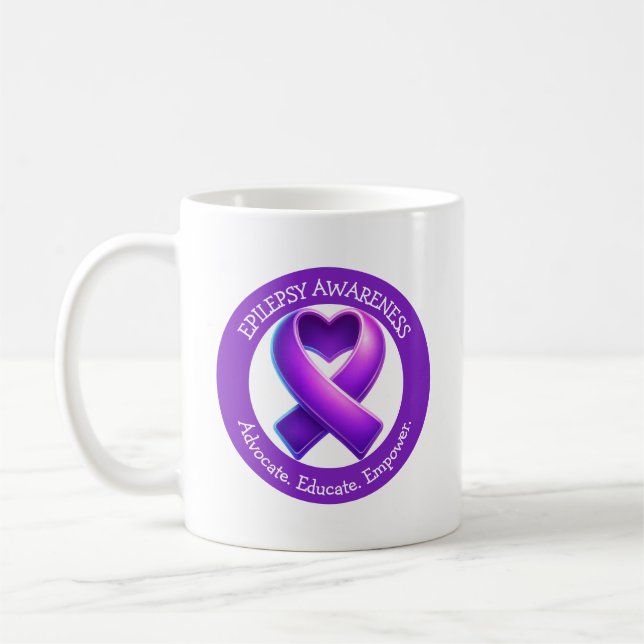 Advocate. Educate. Empower.| Epilepsy Awareness Coffee Mug (Left)