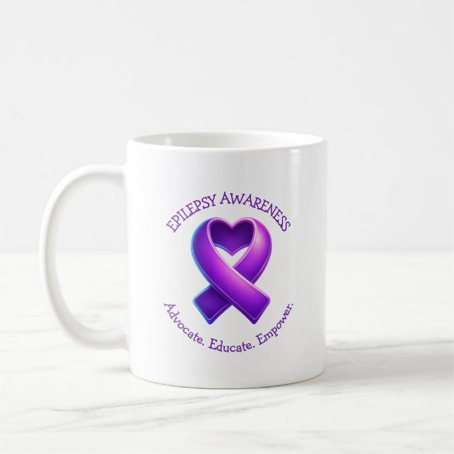 Advocate. Educate. Empower.| Epilepsy Awareness Coffee Mug (Left)