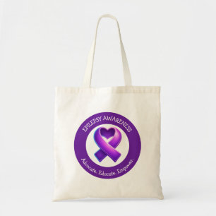 Advocate. Educate. Empower.  Epilepsy Awareness Tote Bag