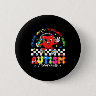 Advocate inclusion special education autism 6 cm round badge