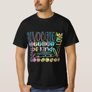 Advocate Love Support Accept Be Kind Autism Awaren T-Shirt