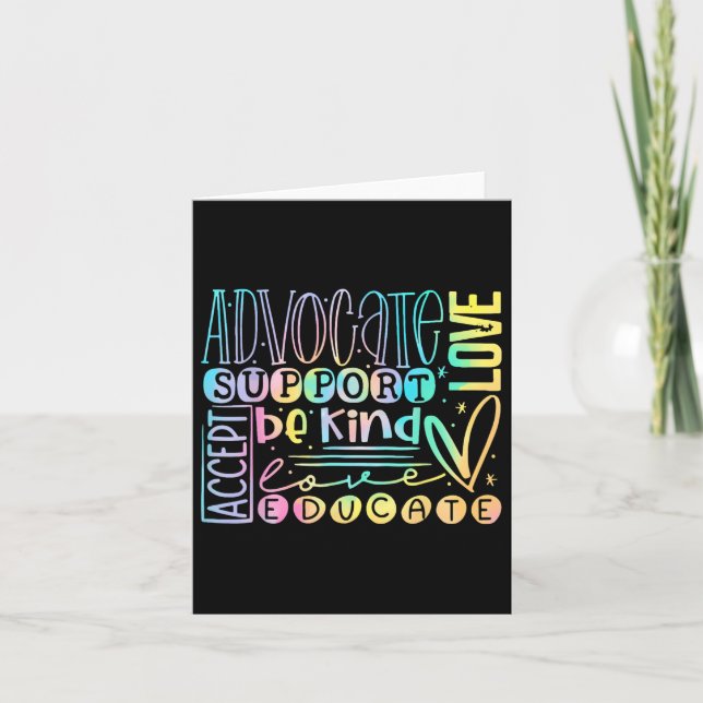 Advocate Love Support Accept Be Kind  Card (Front)
