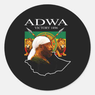 Adwa victory day 1896 classic round sticker