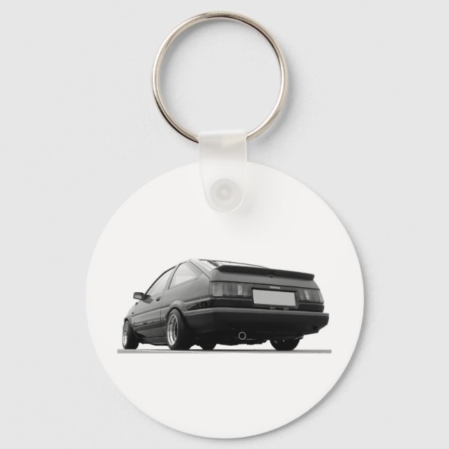 AE86 Black & White Key Ring (Front)