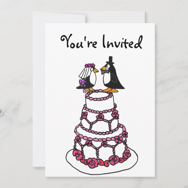 AE- Cartoon Penguins Bridal Shower Invitations (Front)