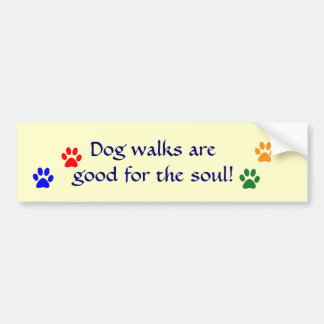 AE- Dog walks paws bumper sticker