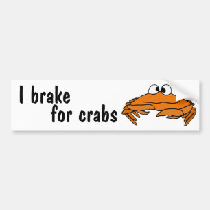 AE- I Brake for Crabs Bumper Stickers