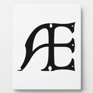 AE Monogram - Initials AE in Gothic Style Letters Plaque