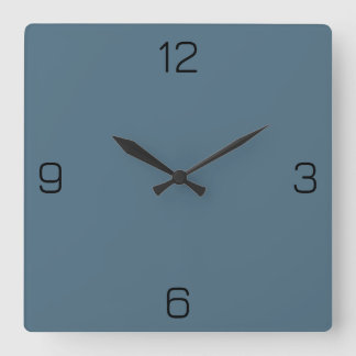 Aegean Blue 4E6E81 Colour - Option to Add Name Square Wall Clock