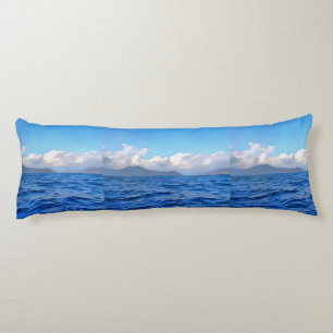 Aegean Blue Marmaris Turquoise Coast Painting Body Cushion