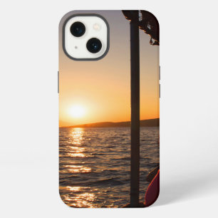 Aegean lifestyle on boat at sunset in summer iPhone 13 case