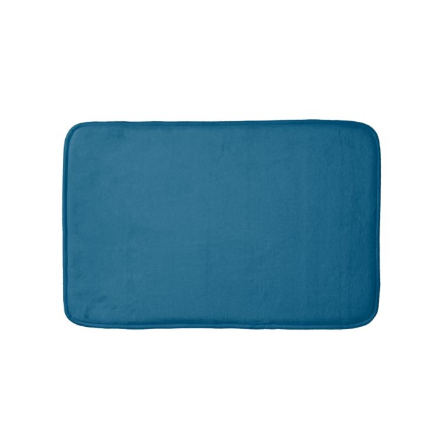Aegean Sea Blue Solid Colour Print Bath Mat (Front)