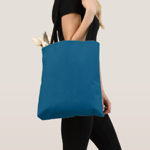 Aegean Sea Blue Solid Colour Print Tote Bag