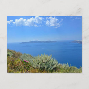 Aegean Sea Coastline Santorini Greece Postcard