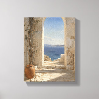 Aegean Stone Passage – Greek Coastal Art Canvas Print