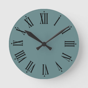 Aegean Teal Matte Finish Modern Contemporary Round Clock