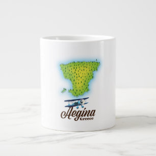Aegina Greece island map Large Coffee Mug