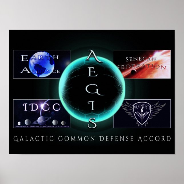 AEGIS Logo Collage (16x12) Poster (Front)