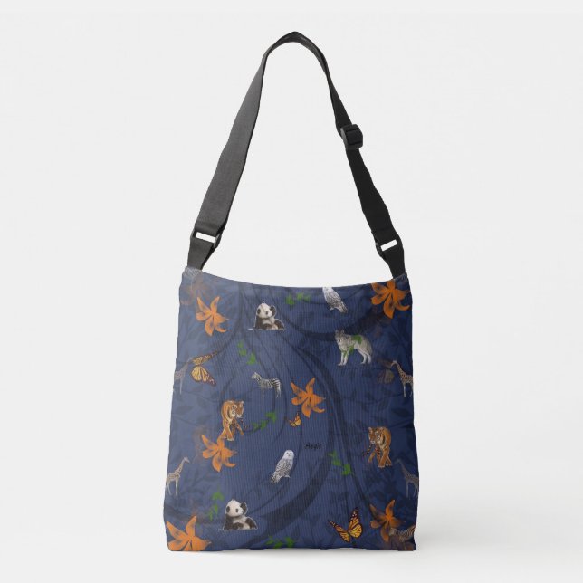 Aegis Wildlife Conservation Pattern  Crossbody Bag (Front)