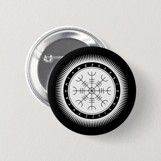 Aegishjalmr Halftone Button (Round) (Front & Back)