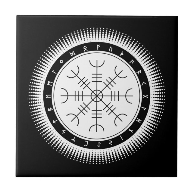 Aegishjalmr Halftone Ceramic Tile (Front)