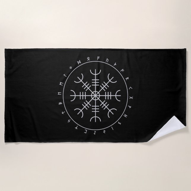 Aegishjalmr Runes Beach Towel (Front)