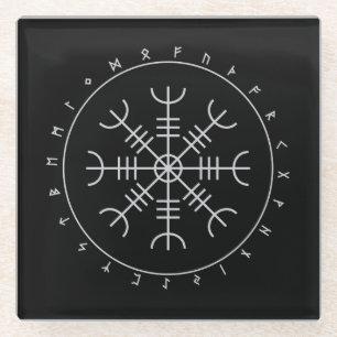 Aegishjalmr Runes Glass Coaster