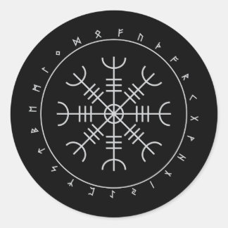 Aegishjalmr Runes Stickers (Round)