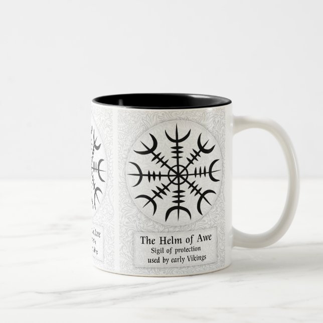Ægishjálmr – Viking Helm of Awe Norse Protection Two-Tone Coffee Mug (Right)