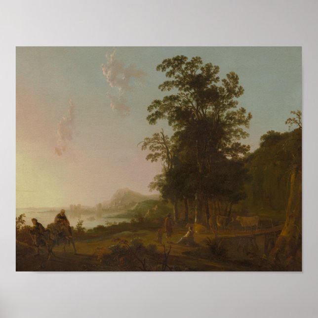 Aelbert Cuyp -Landscape with the Flight into Egypt Poster (Front)