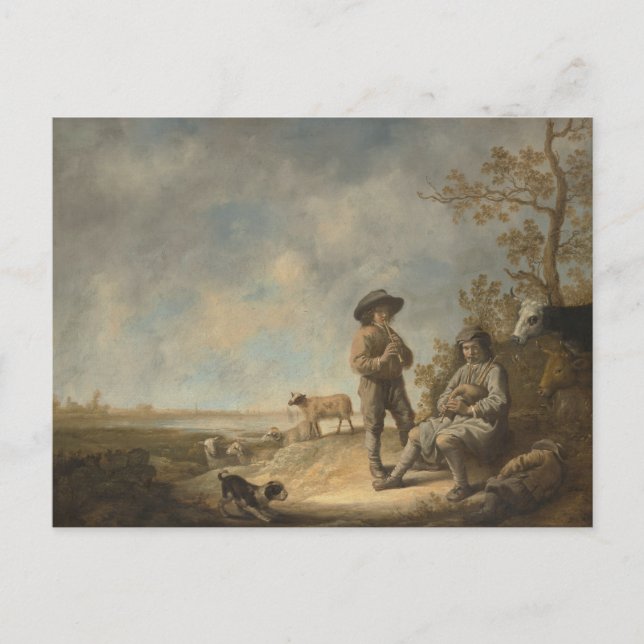 Aelbert Cuyp - Piping Shepherds Postcard (Front)