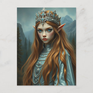 Aelithra Elven Queen - Gothic Dark Fantasy Art Postcard