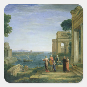 Aeneas and Dido in Carthage, 1675 Square Sticker