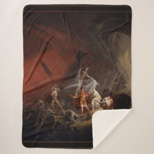 Aeneas and the Sibyl Old Masters Reproduction Sherpa Blanket