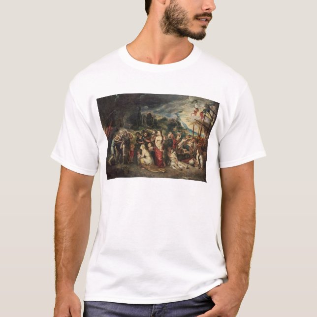 Aeneas prepares to lead the Trojans into exile T-Shirt (Front)