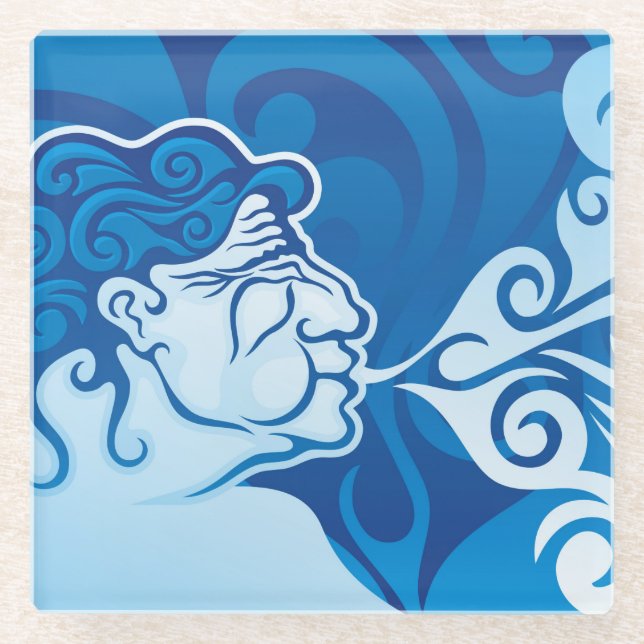 Aeolus Glass Coaster (Front)