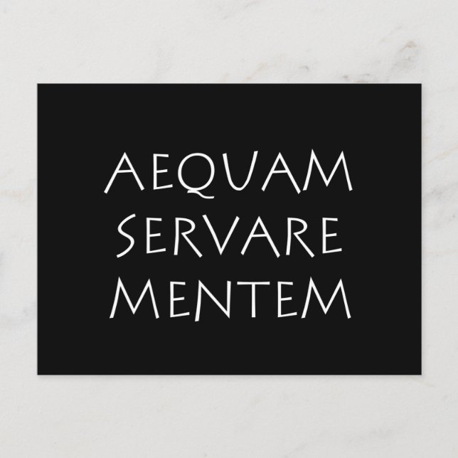 Aequam servare mentem postcard (Front)