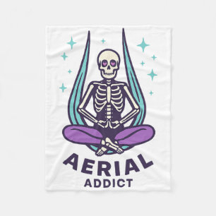 Aerial Addict Skeleton Silks Meditation Stars  Fleece Blanket